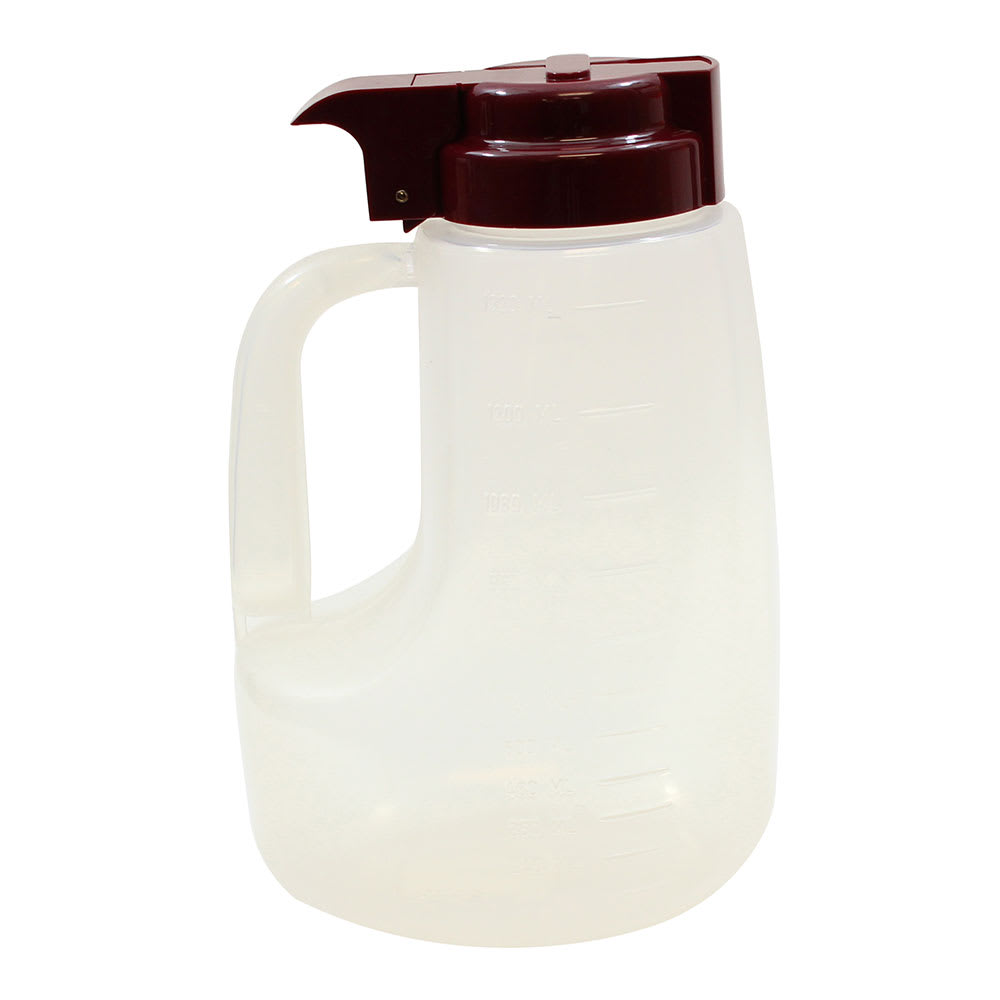Tablecraft PP48M 48 oz Option™ Round Dripcut Server - Polypropylene, Maroon Plastic Top