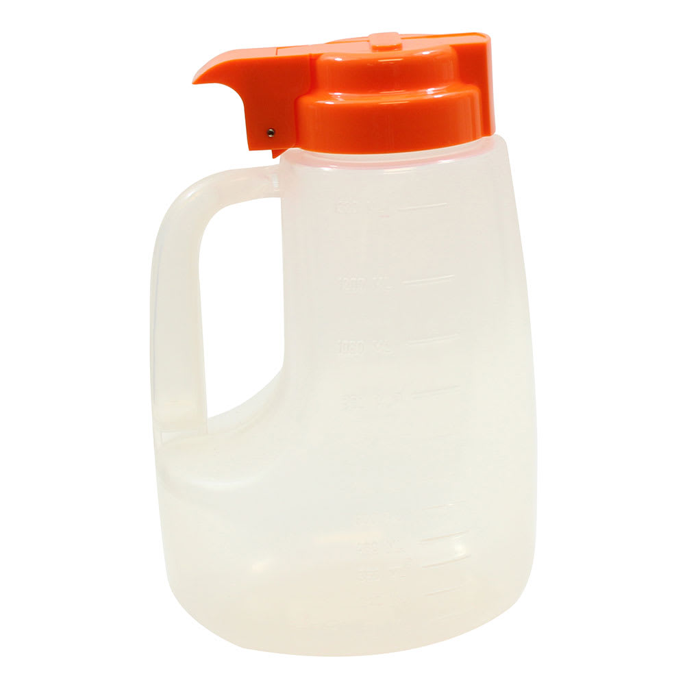 Tablecraft PP48X 48 oz Option™ Round Dripcut Server - Polypropylene, Orange Plastic Top