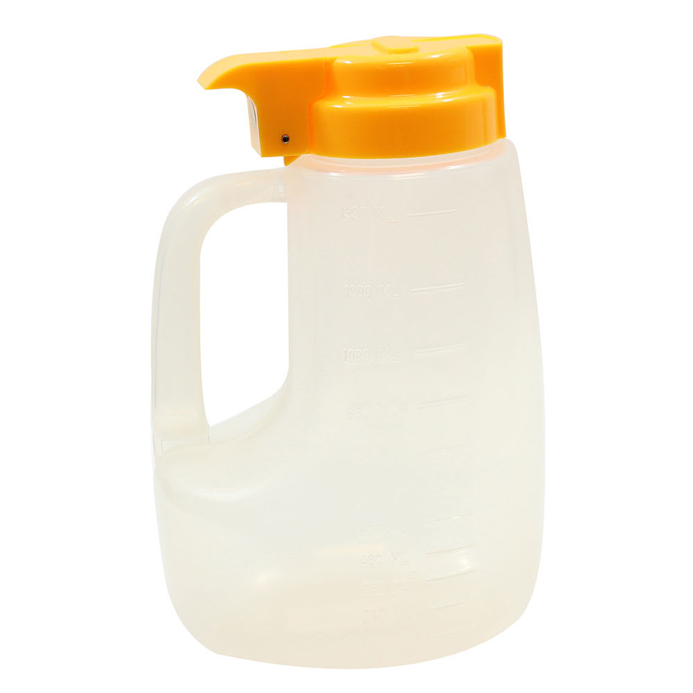 Tablecraft PP48Y 48 oz Option™ Round Dripcut Server - Polypropylene, Yellow Plastic Top