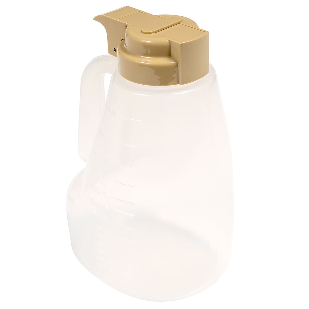 Tablecraft PP64BE 64 oz Option™ Round Dripcut Server - Polypropylene, Beige Plastic Top