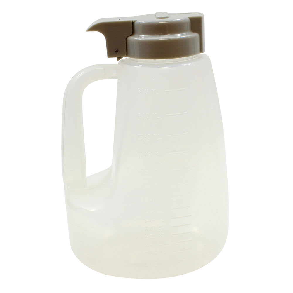 Tablecraft PP64G 64 oz Option™ Round Dripcut Server - Polypropylene, Gray Plastic Top