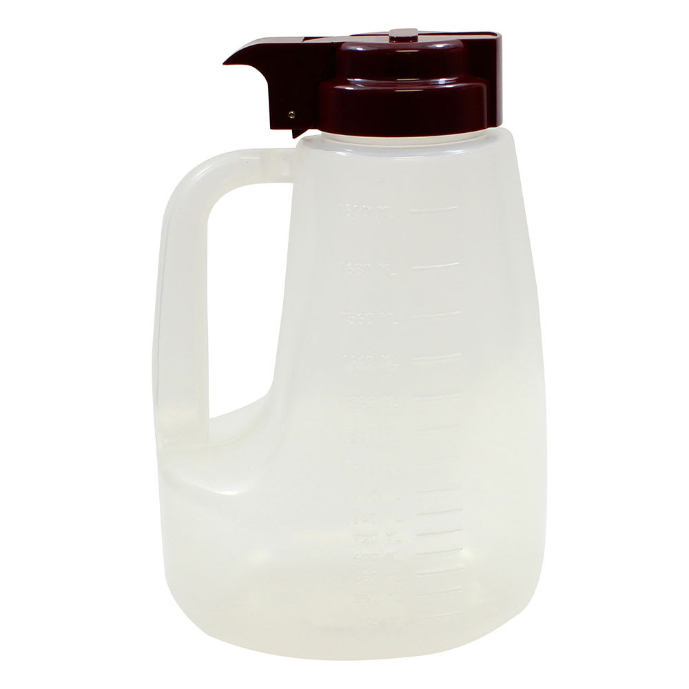 Tablecraft PP64M 64 oz Option™ Round Dripcut Server - Polypropylene, Maroon Plastic Top