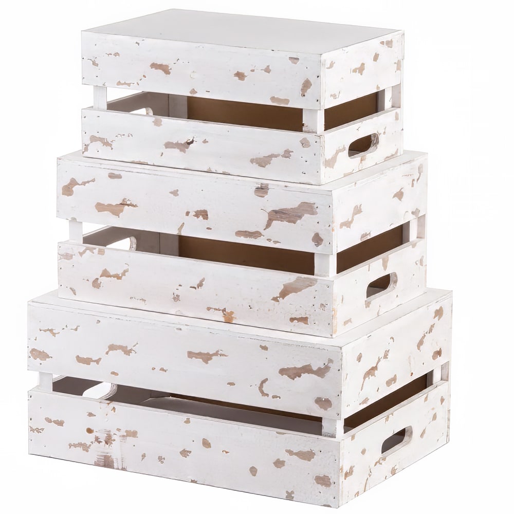 Tablecraft RCBCRATE2 Crate Riser Set w/ Chalkboard - Distressed Wood