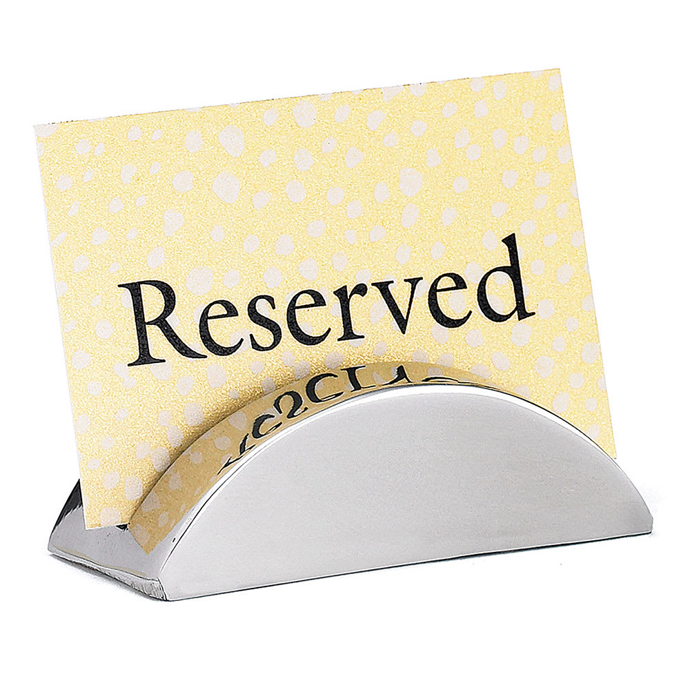 Tablecraft RCH21 Stainless Steel Card Holder, 2 x 1"