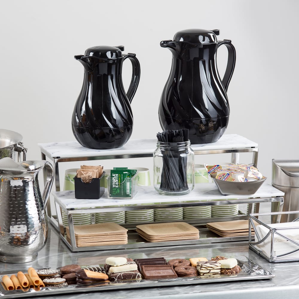 Tablecraft RP68 Remington Collection Beverage Pitcher, 2 qt, Ice Guard, Stainless