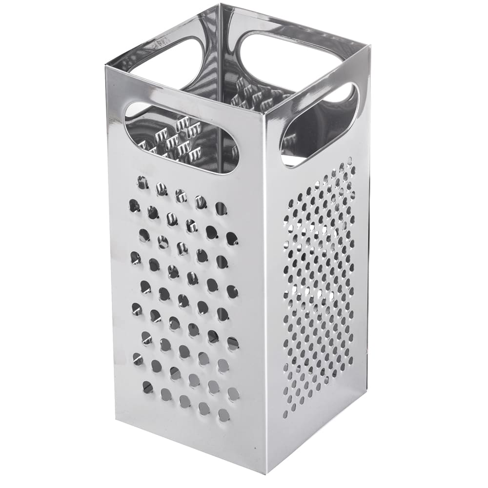 Tablecraft SG201 Stainless Steel Square Grater, 4 x 4 x 9"