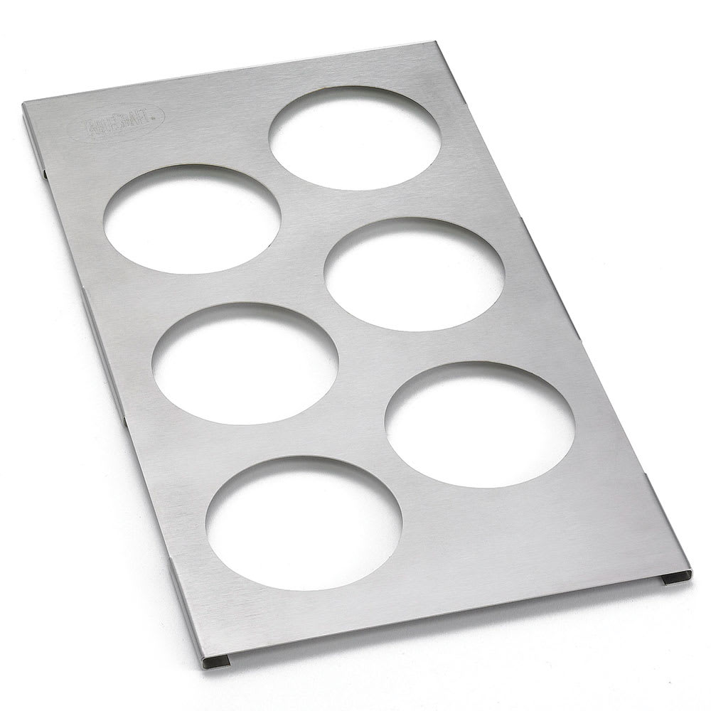Tablecraft T6 Squeeze Bottle Holder w/ 6 Holes for 1/3 Size Food Pan, Stainless