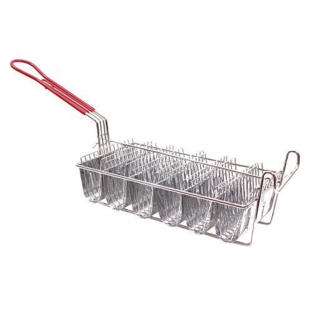 Tablecraft TB60 Taco Fryer Basket, 12" x 6 1/2" x 1 1/2", Accommodates (6) 6" Taco Shells, Nickel Plated