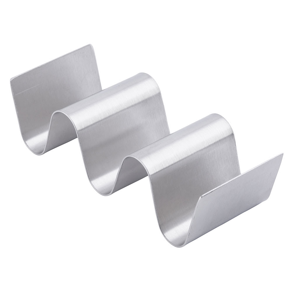 Tablecraft TRS23 Taco Holder - Holds 2 to 3 Tacos, Solid, Stainless