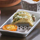 Tablecraft TRSP23 Taco Holder - Holds 2 to 3 Tacos, Solid Pattern, Stainless thumbnail 6