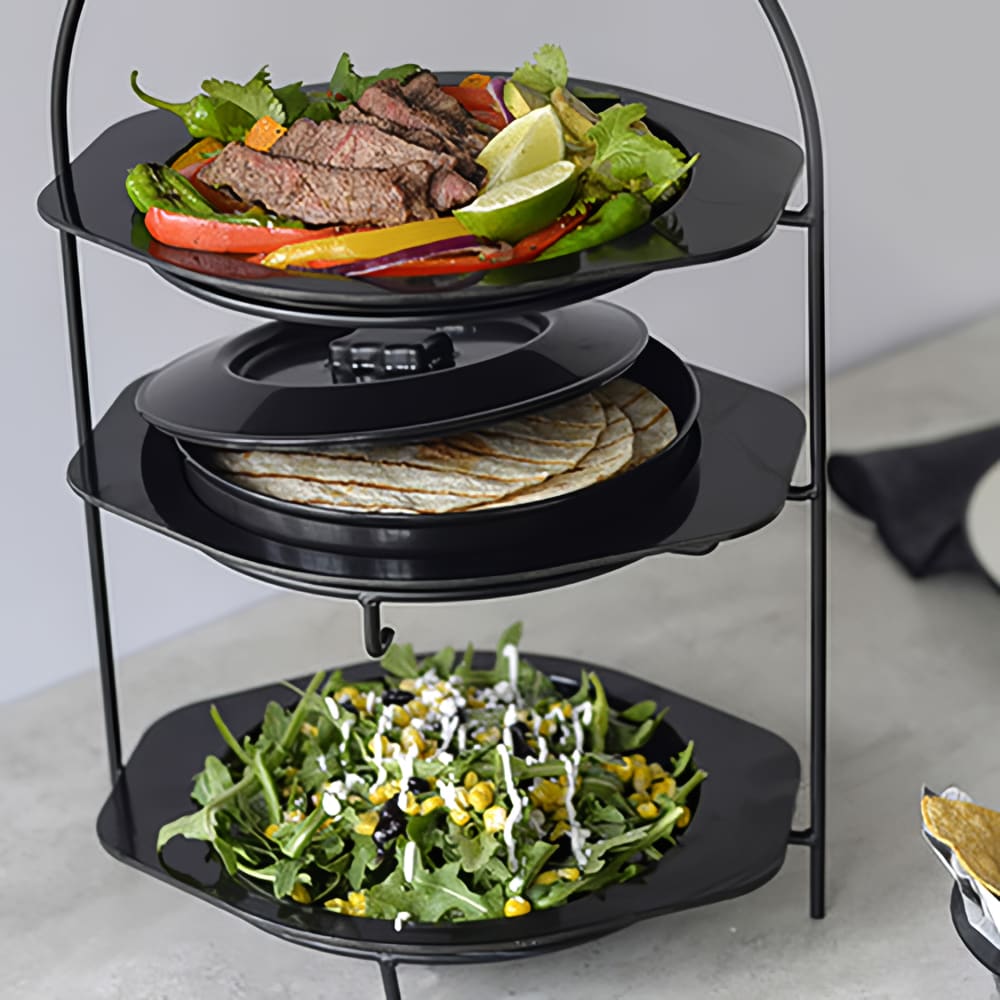 Tablecraft TW771 7 3/4" Round Tortilla Server - Polypropylene, Black