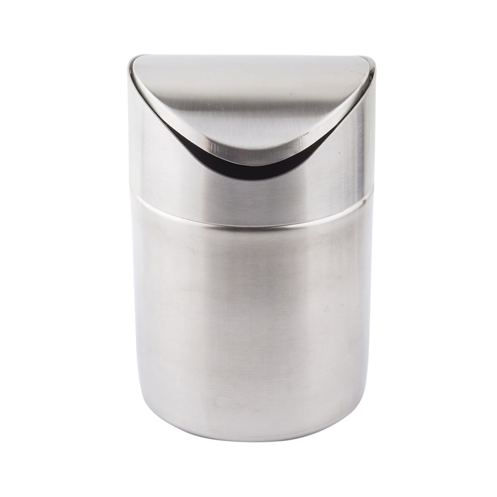 Tablecraft WM1 Round Waste Basket - Metal, Stainless