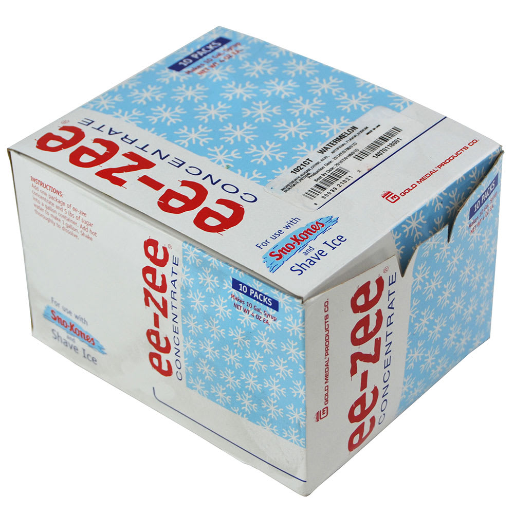 Gold Medal 1021CT Watermelon Snow Cone Syrup Pre-Measured Concentrate Pouch, 10/Case