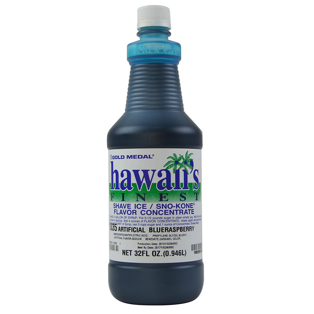 Gold Medal 1035 1 qt Blue Raspberry Snow Cone Syrup Concentrate