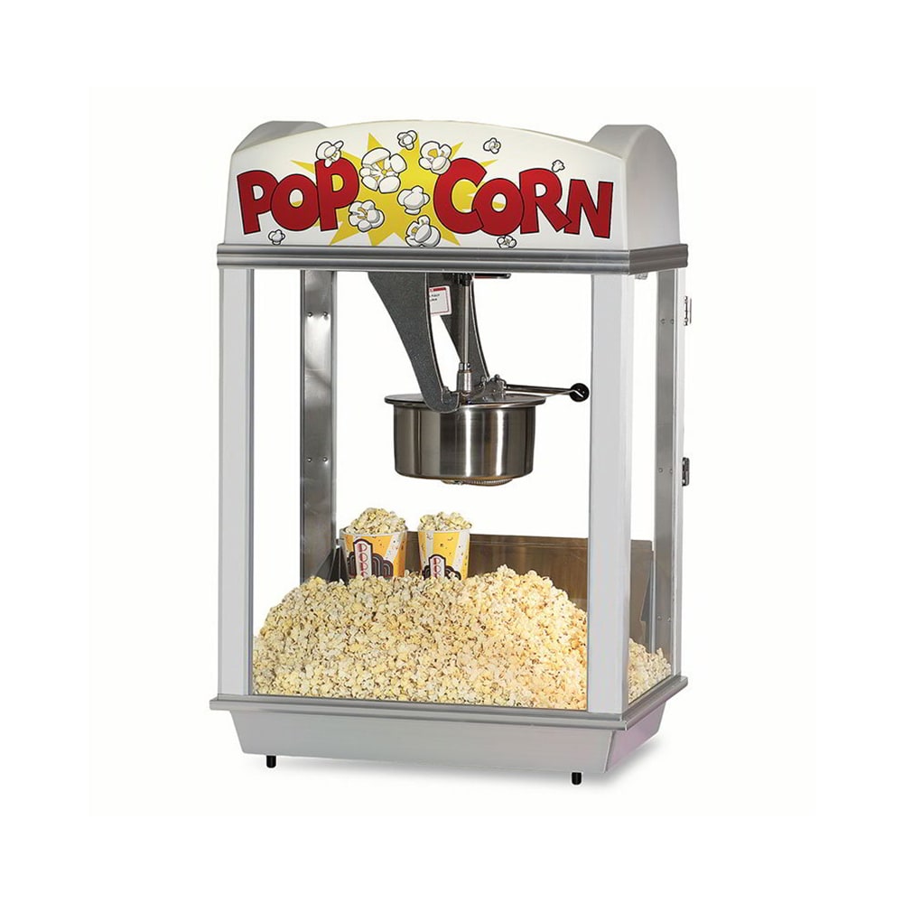 Gold Medal 2005 Deluxe Whiz Bang Popcorn Machine w/ 12 oz Kettle & White Dome, 120v