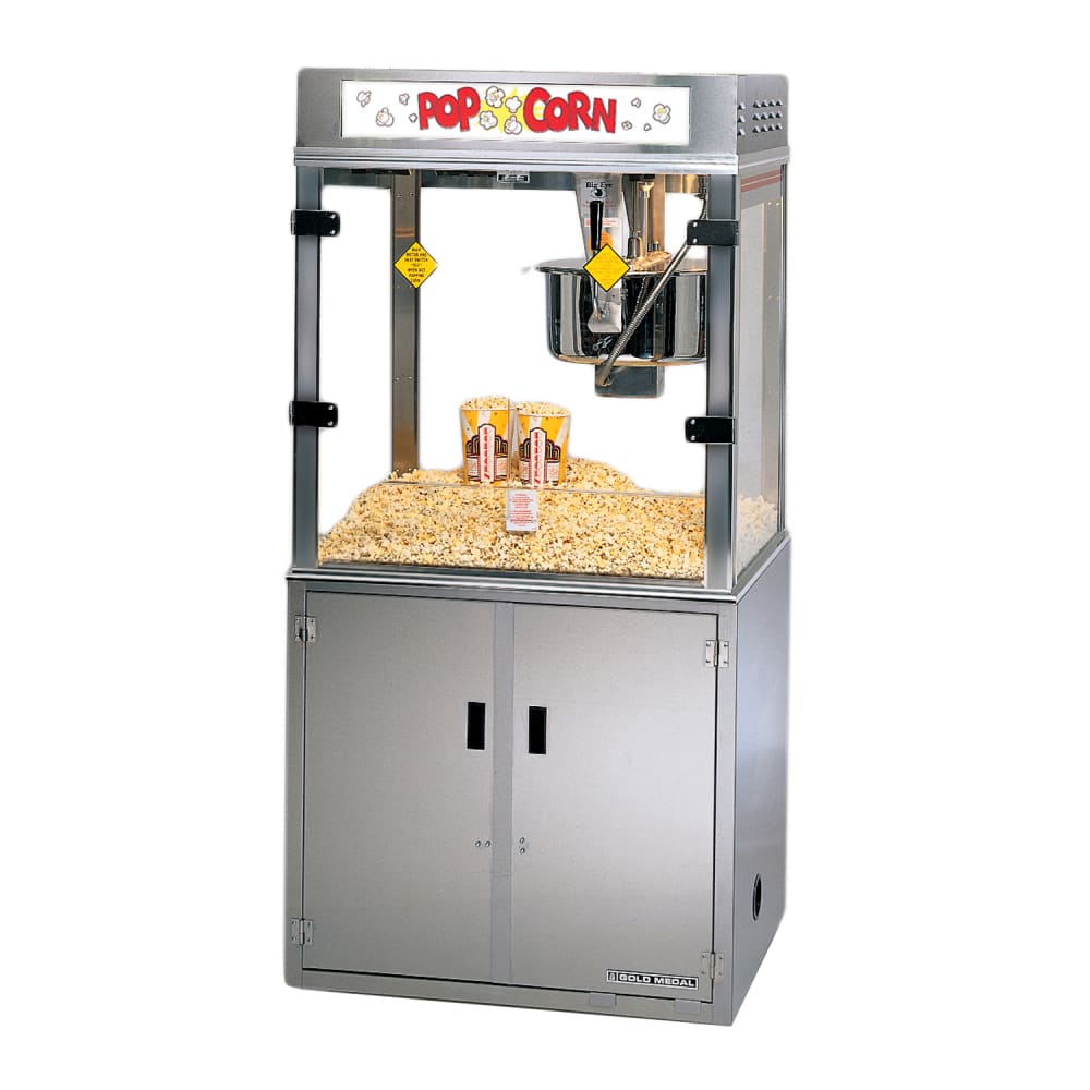 Gold Medal 2011EBS 120208 Pop-O-Gold Popcorn Machine on Base w/ 32-oz Kettle & Counter Model, 120/208V