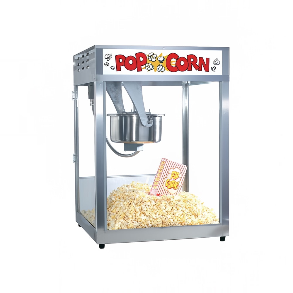 Gold Medal 2554 Front Counter Popcorn Machine, 16/18 oz EZ Kleen Kettle, 120v
