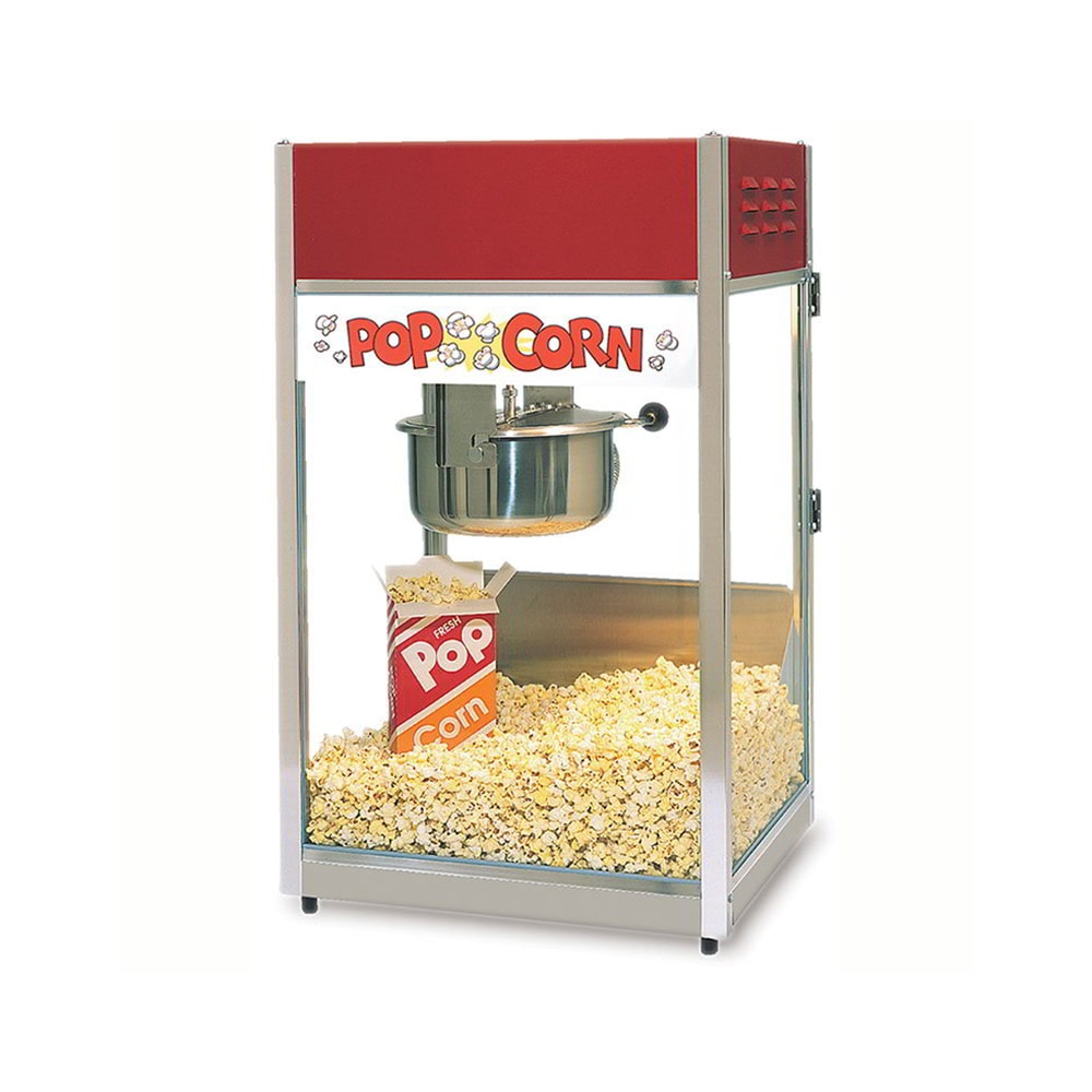 Gold Medal 2656 Ultra-60 Special Popcorn Machine w/ 6 oz EZ Kleen Kettle & Red Dome, 120v