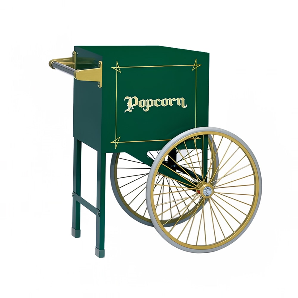 Gold Medal 2659HG Popcorn Cart w/ 2 Spoke Wheels, Hunter Green