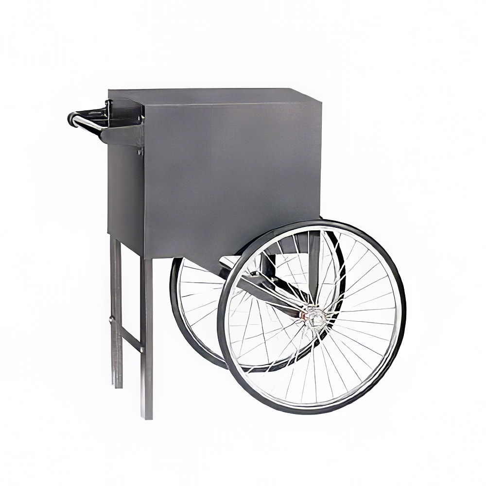Gold Medal 2659SV Popcorn Cart w/ 2 Spoke Wheels, Silver Vane