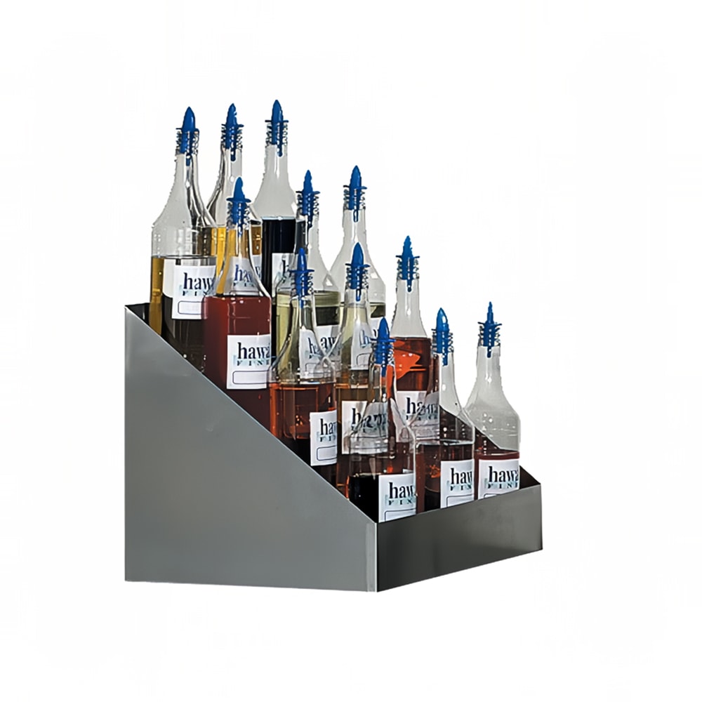 Gold Medal 2725 Tiered Shave Ice Flavor Bottle Rack w/ 20 Bottle Capacity, Stainless