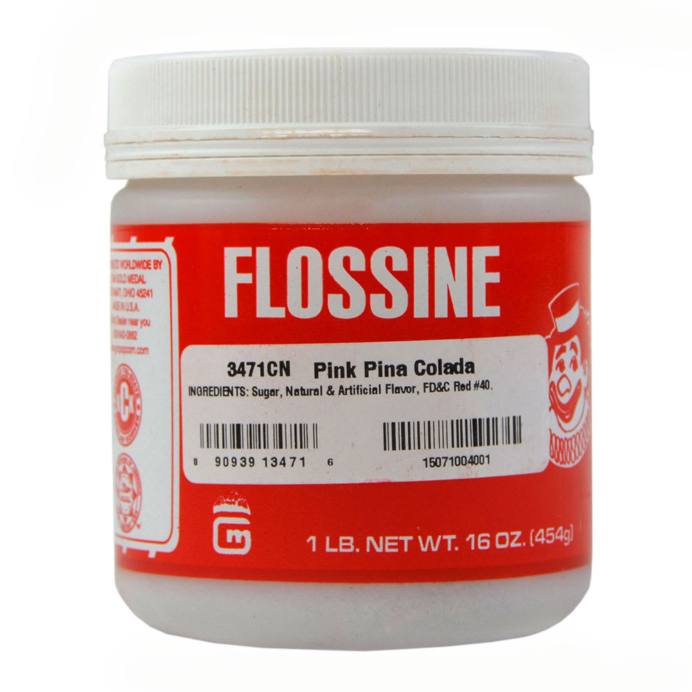 Gold Medal 3471CN 1 lb Jar Pink Piña Colada Pineapple Flossine®