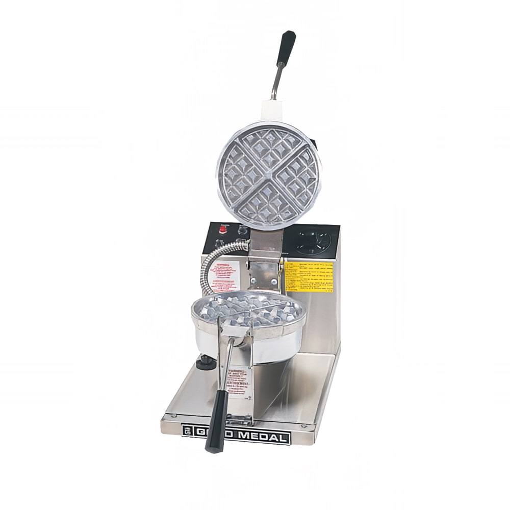 Gold Medal 5042 Single Classic Belgian Waffle Maker w/ Removable Aluminum Grids, 1330W