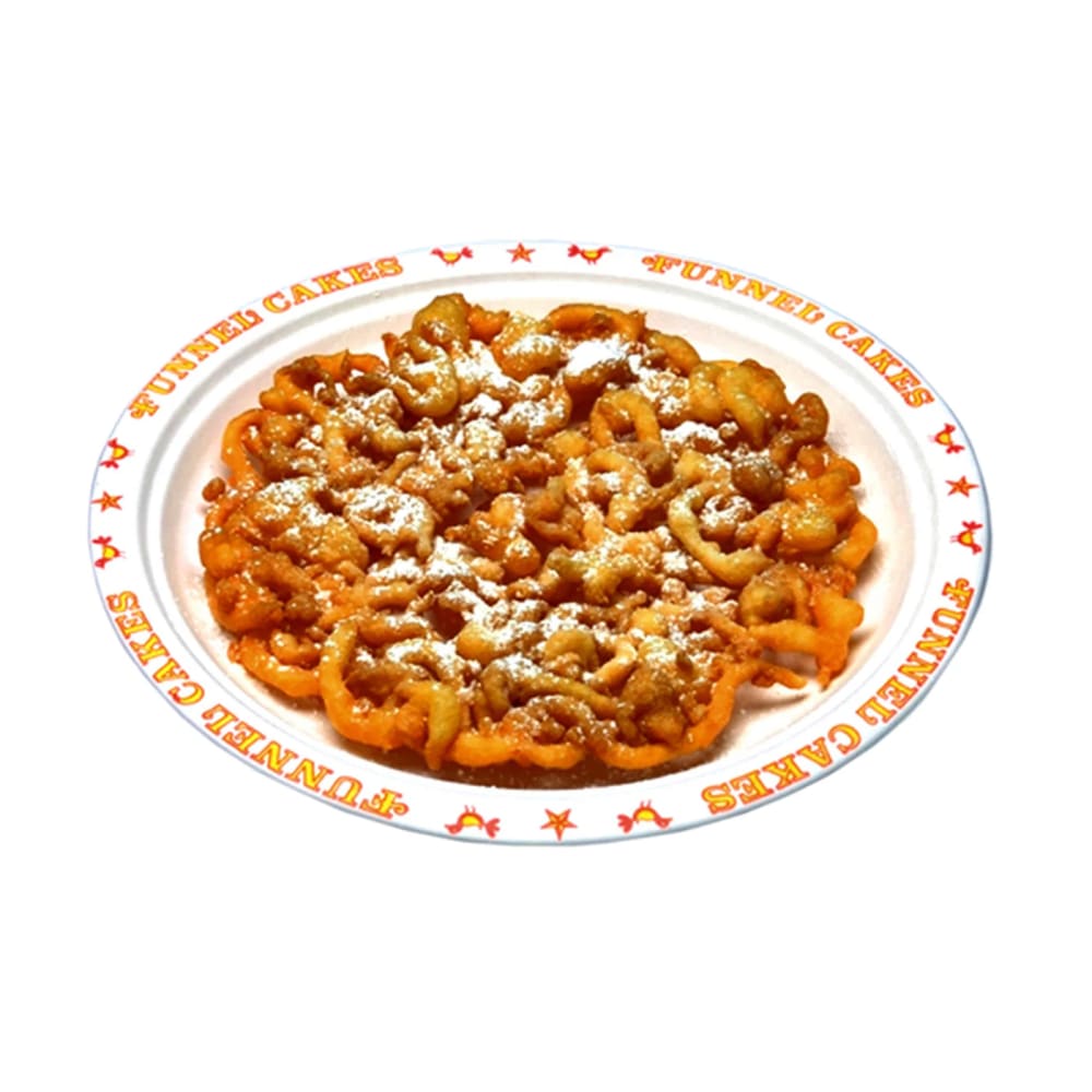 Gold Medal 5111 9" Disposable Funnel Cake Platter w/ Printed Border, 1000/Case