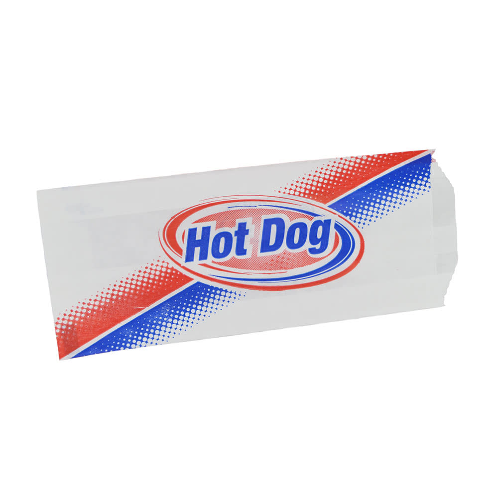 Gold Medal 5441 Disposable Hot Dog Sandwich Bags for Large Hot Dogs, Dry Wax, 1,000/Case