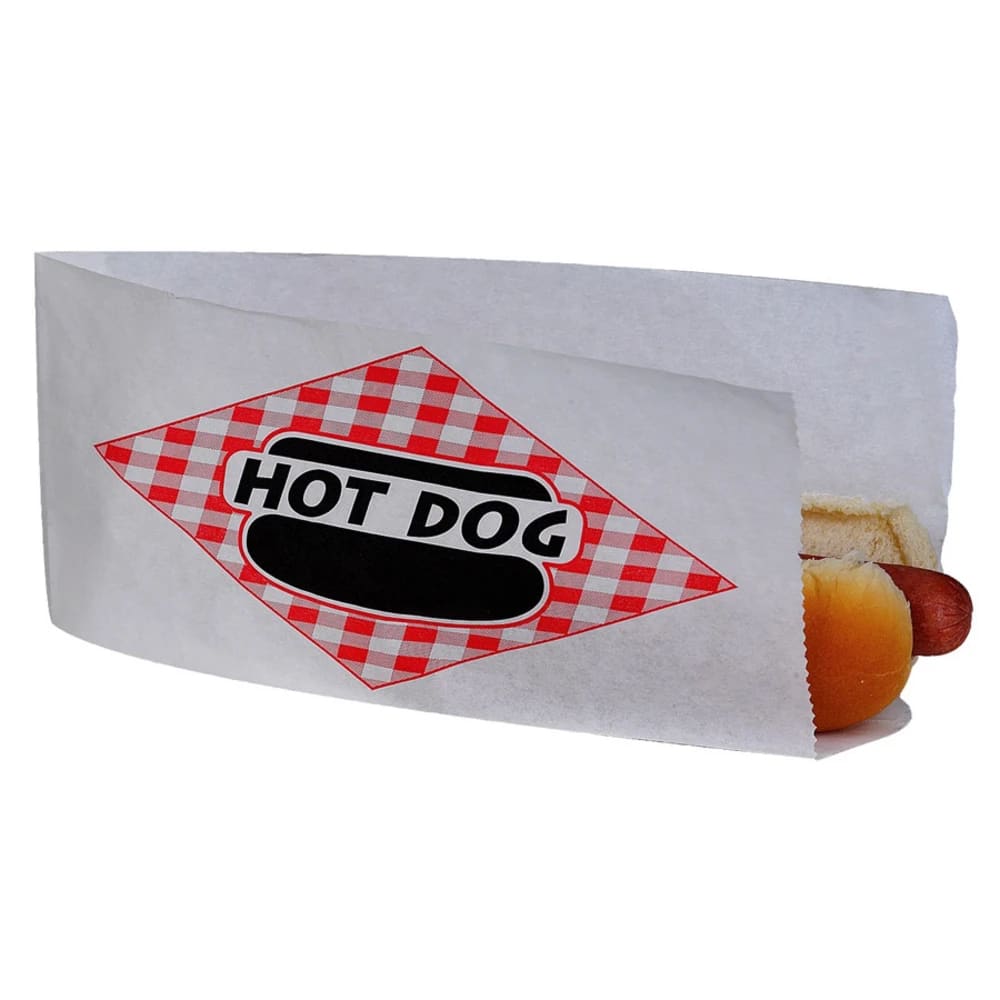 Gold Medal 5444 Disposable Slit Open Top Hot Dog Bags, Dry Wax, 1,000/Case