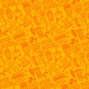 Gold Medal 6666 Adult Face Mask w/ Elastic Ear Loops - Poly/Cotton, Orange & Yellow Fun Foods thumbnail 3