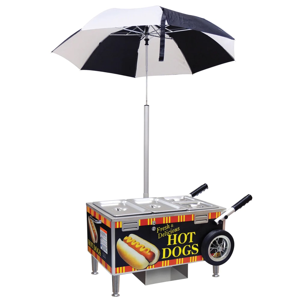 Gold Medal 8080S Tabletop Steamer Hot Dog Cart w/ 50 Franks & 35 Buns Capacity