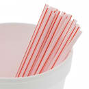AmerCareRoyal 5" Unwrapped Sip Straws - Plastic, White/Red Striped (S1525) thumbnail 2