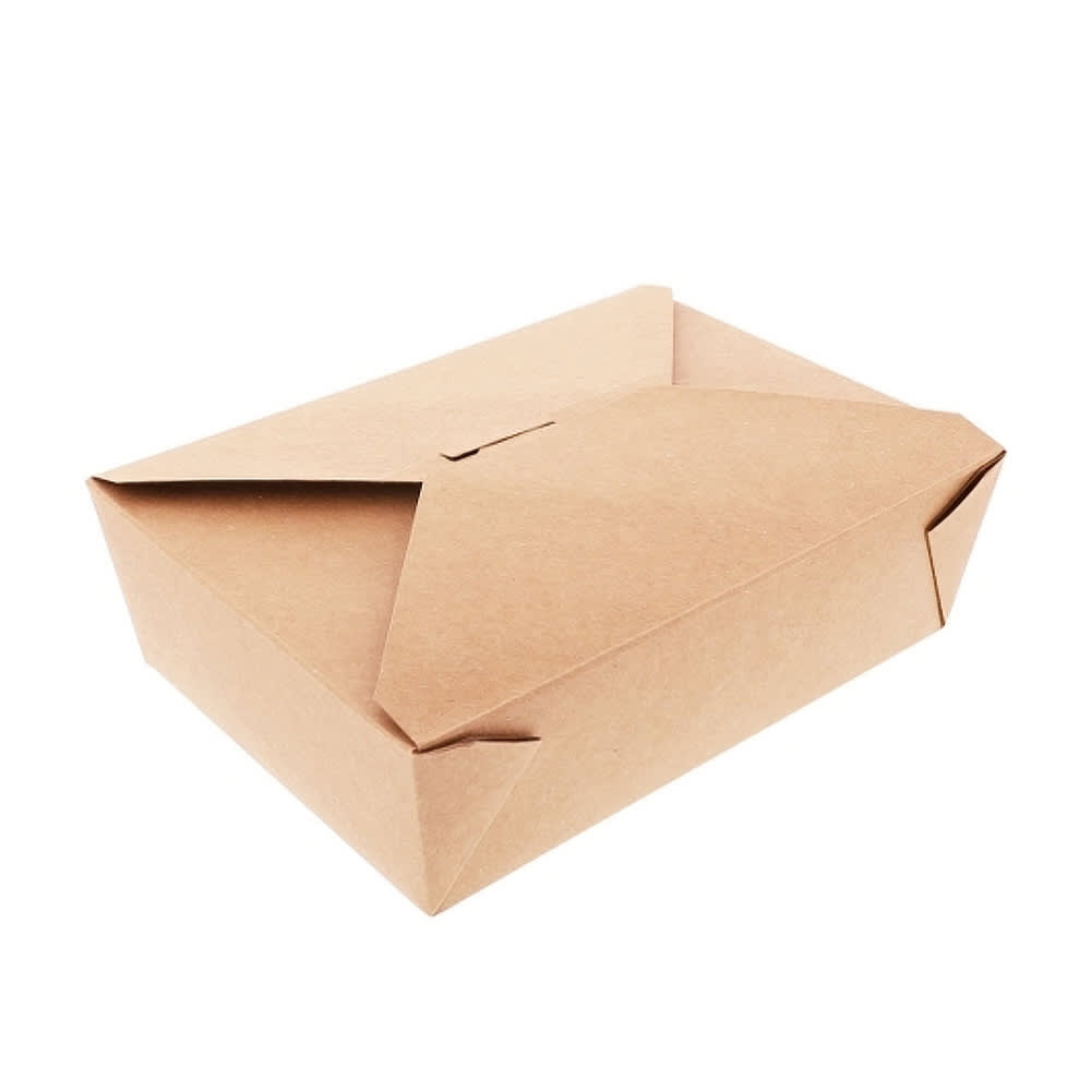 AmerCareRoyal Disposable #3 Takeout Box - 7 3/4" x 5 1/2", Kraft Paper, Brown (FTB3N)