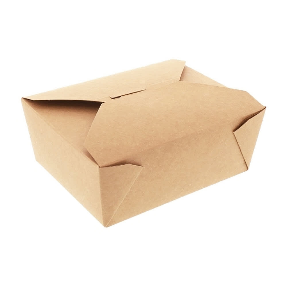 AmerCareRoyal Disposable #8 Takeout Box - 6" x 4 3/4", Kraft Paper, Brown (FTB8N)