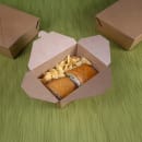 AmerCareRoyal Disposable #4 Takeout Box - 7 3/4" x 5 1/2", Kraft Paper, Brown (FTB4N) thumbnail 3
