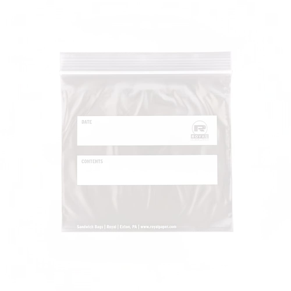 AmerCareRoyal Zipper Seal Top Sandwich Bag - 6 1/2" x 6", LDPE, Clear (ZBS66)