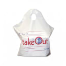AmerCareRoyal Printed Poly Take Out Bag w/ Handles - 19" x 19" x 9 1/2", White (RPWB1919) thumbnail 2