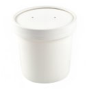AmerCareRoyal 12 oz Food Container w/ Lid - Paper, White (PFC12WCOM) thumbnail 3