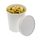 AmerCareRoyal 32 oz Food Container w/ Lid - Paper, White (PFC32WCOM) thumbnail 2