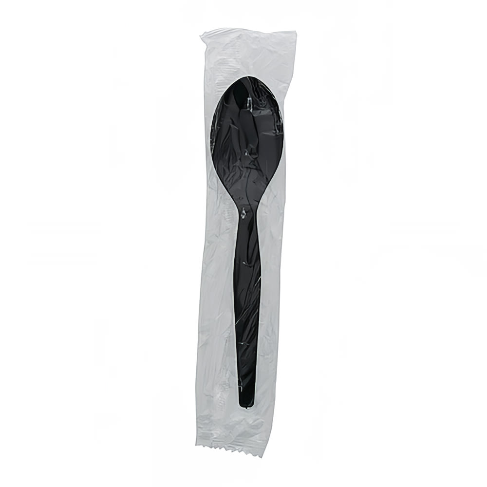 AmerCareRoyal Medium Weight Disposable Teaspoon - Polystyrene, Black (S2308FB)
