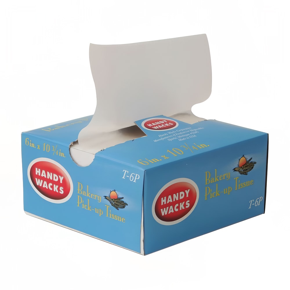 Handy Wacks Bakery Tissue - 6" x 10 3/4", Wax, White (T-6P)