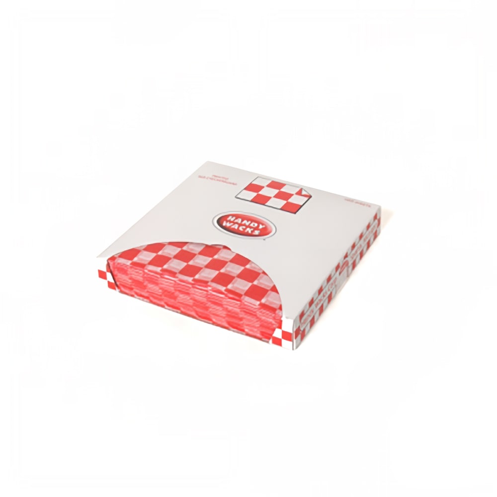 Handy Wacks Checkerboard Deli Paper - 12" x 12", Dry Wax, Red (FDP12RC)