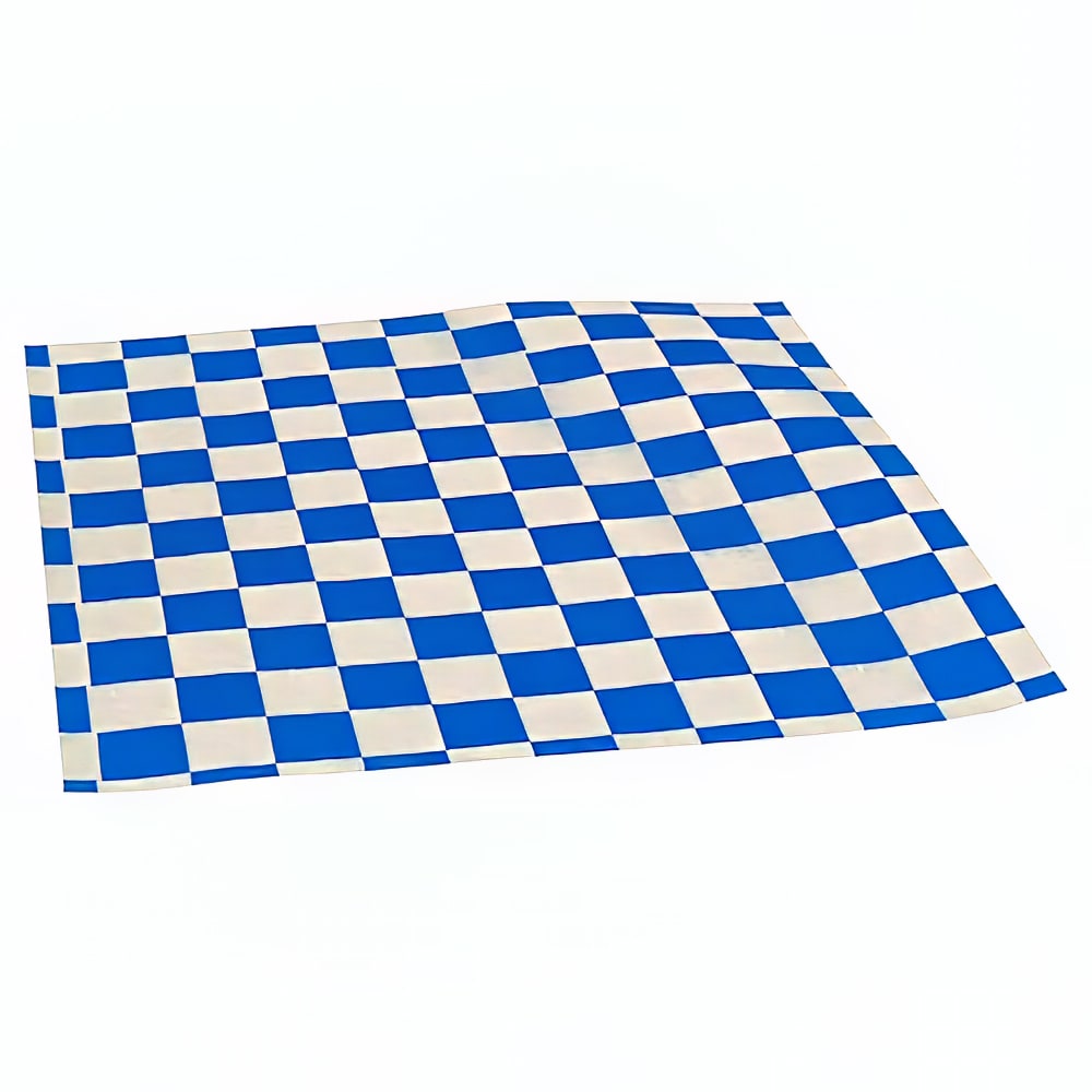 Handy Wacks Checkerboard Deli Paper - 12" x 12", Dry Wax, Blue (FDP12BC)