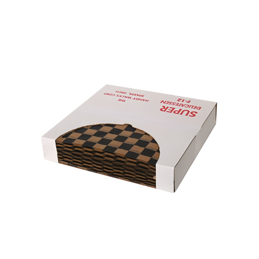 Handy Wacks Checkerboard Deli Paper - 12" x 12", Dry Wax, Black (FDP12BK-N)