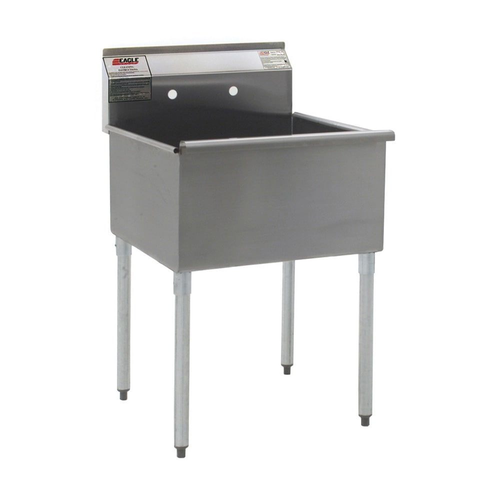 Eagle Group 2424-1-16/3-1X Utility Sink - 24x24x14" Bowl, 8" Splash, 16/304 Stainless
