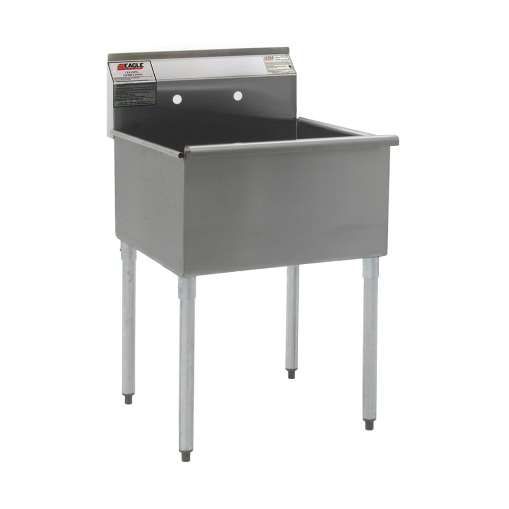 Eagle Group 2424-1-16/4 25 3/8" 1 Compartment Sink w/ 24"L x 24"W Bowl, 13 3/8" Deep