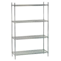 Eagle Group 2460C74-X 60" NSF 4-Tier Chrome Wire Shelf Kit - Red-i-Pak®, 24"W, 74"H thumbnail 2
