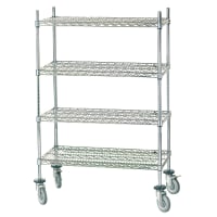 Eagle Group CC1848C-SB Stem Caster Cart - (4) 18X48" Shelf, Resilient Tread, 2-Brake, Chrome-Plated thumbnail 3
