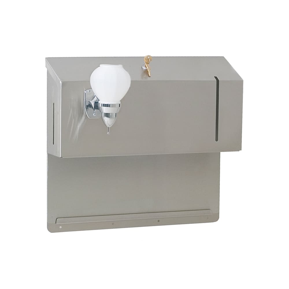 Eagle Group DP-10 Wall Mount Paper Towel/Soap Dispenser w/ 200 C Fold Capacity, Stainless
